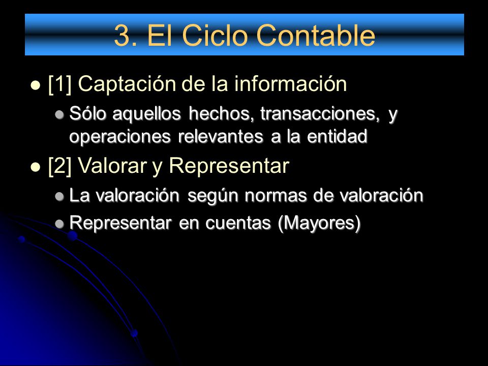 3. El Ciclo Contable [1] Captación de la información
