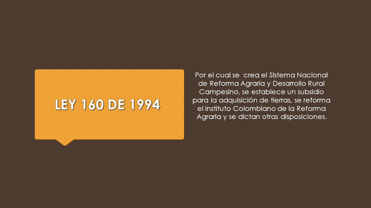 Por el cual se crea el Sistema Nacional de Reforma Agraria y Desarrollo Rural Campesino, se establece un subsidio para la adquisición de tierras, se reforma el Instituto Colombiano de la Reforma Agraria y se dictan otras disposiciones.
