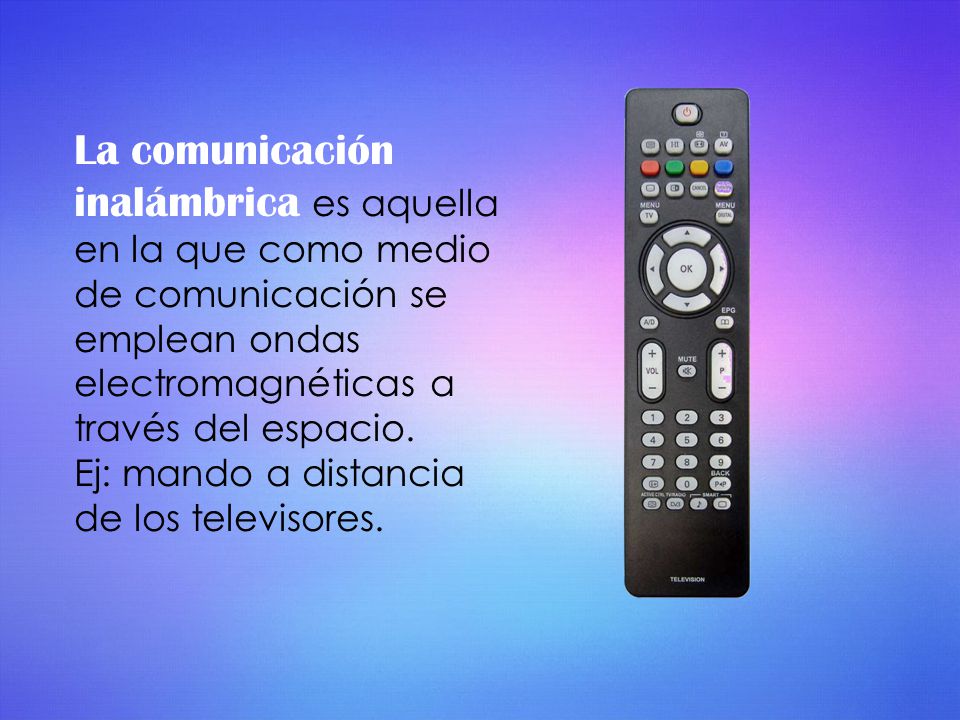 La comunicación inalámbrica es aquella en la que como medio de comunicación se emplean ondas electromagnéticas a través del espacio.