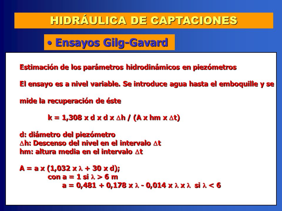 HIDRÁULICA DE CAPTACIONES