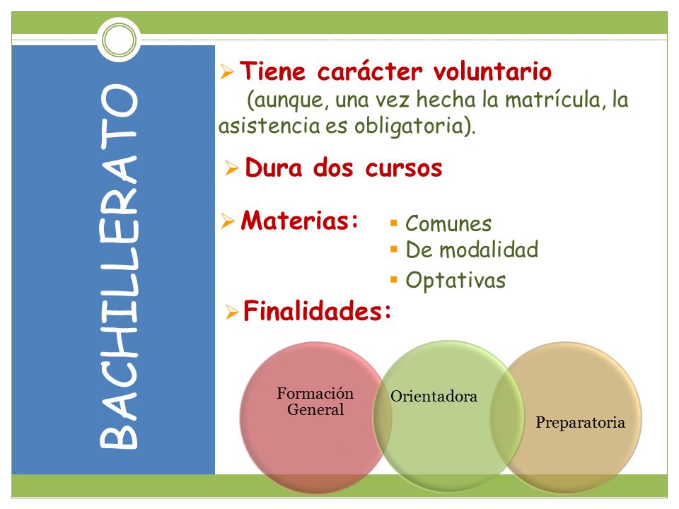 Tiene carácter voluntario (aunque, una vez hecha la matrícula, la asistencia es obligatoria).