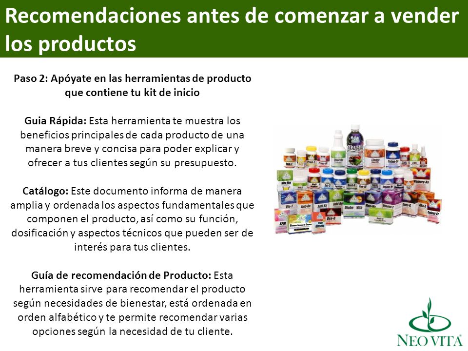 Recomendaciones antes de comenzar a vender los productos
