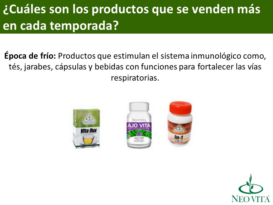 ¿Cuáles son los productos que se venden más en cada temporada