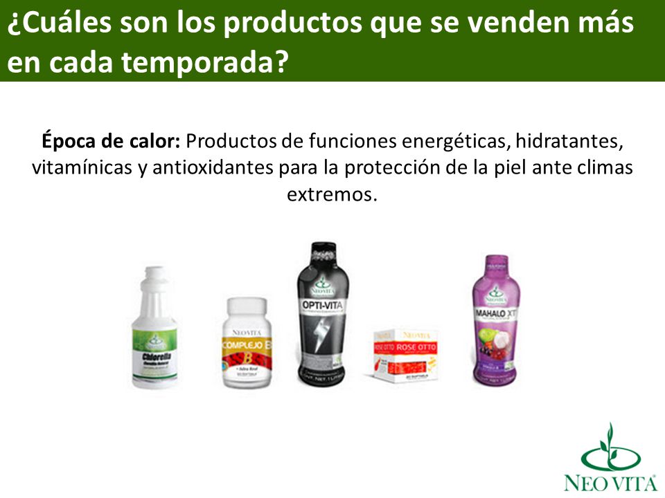 ¿Cuáles son los productos que se venden más en cada temporada