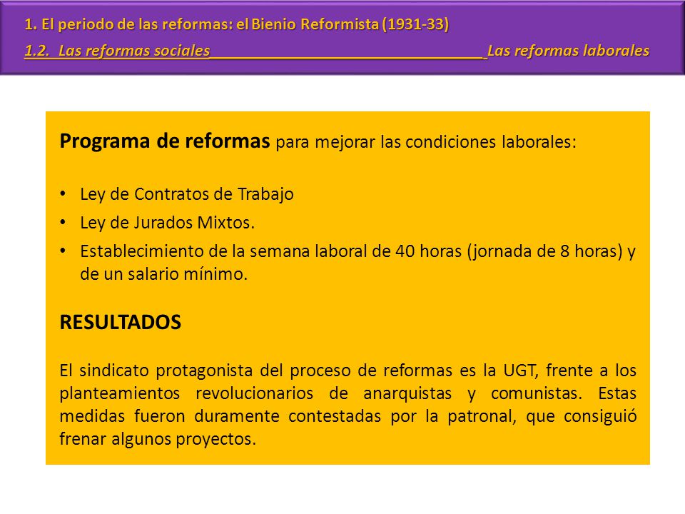 Programa de reformas para mejorar las condiciones laborales: