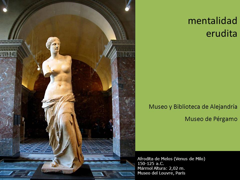 mentalidad erudita Museo y Biblioteca de Alejandría Museo de Pérgamo