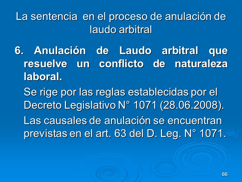 La sentencia en el proceso de anulación de laudo arbitral