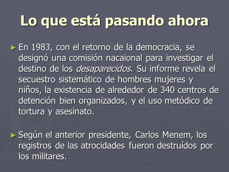 Lo que está pasando ahora