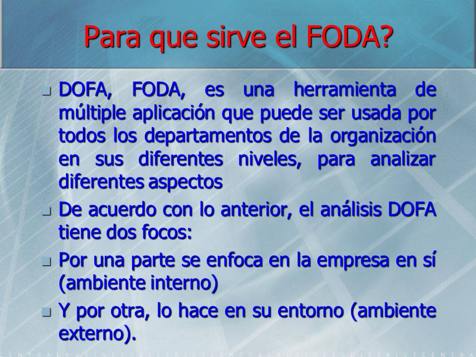 Para que sirve el FODA