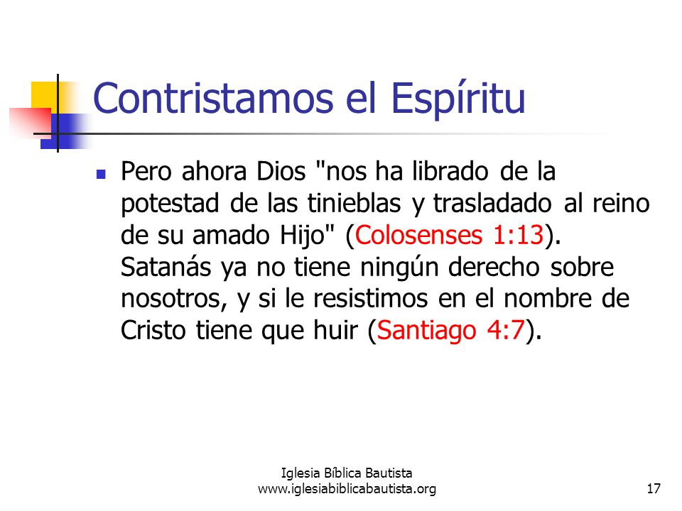 Contristamos el Espíritu