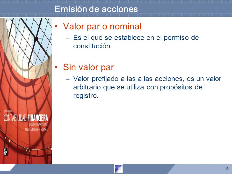 Emisión de acciones Valor par o nominal Sin valor par