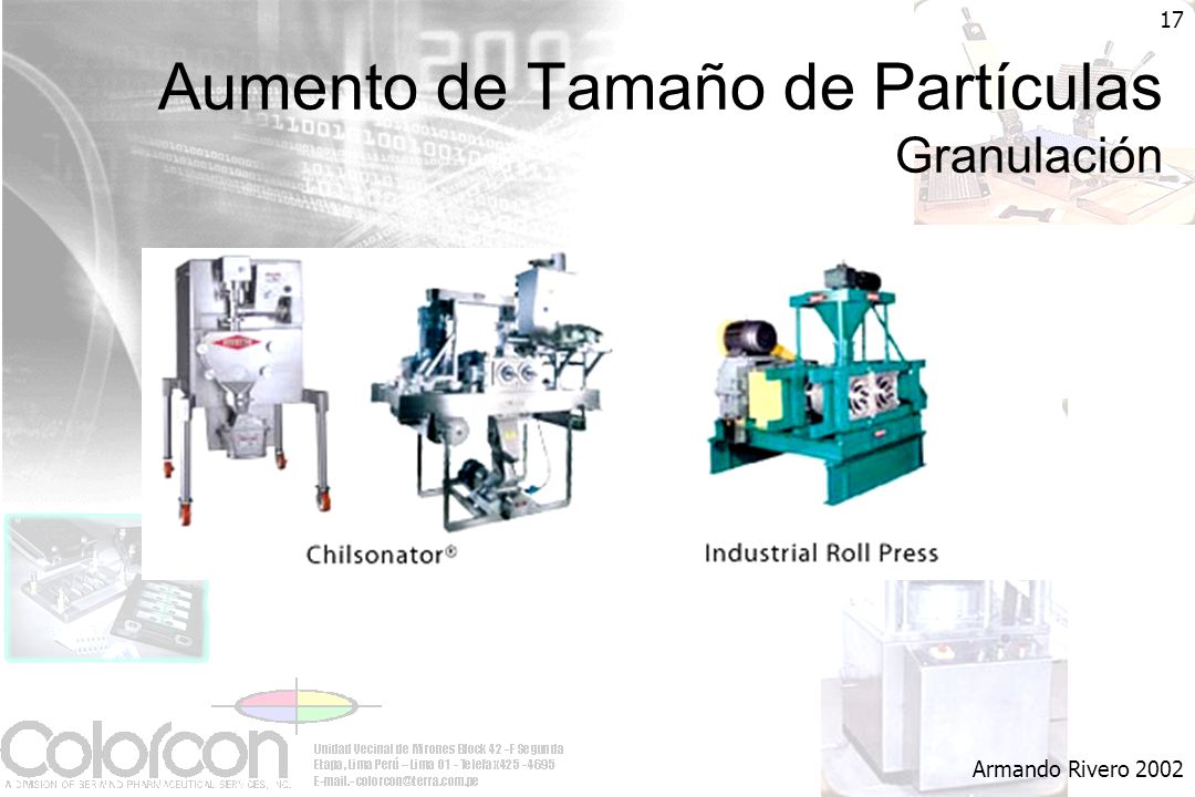 Aumento de Tamaño de Partículas Granulación