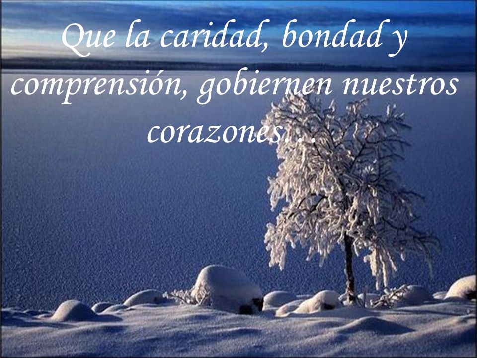 Que la caridad, bondad y comprensión, gobiernen nuestros corazones…