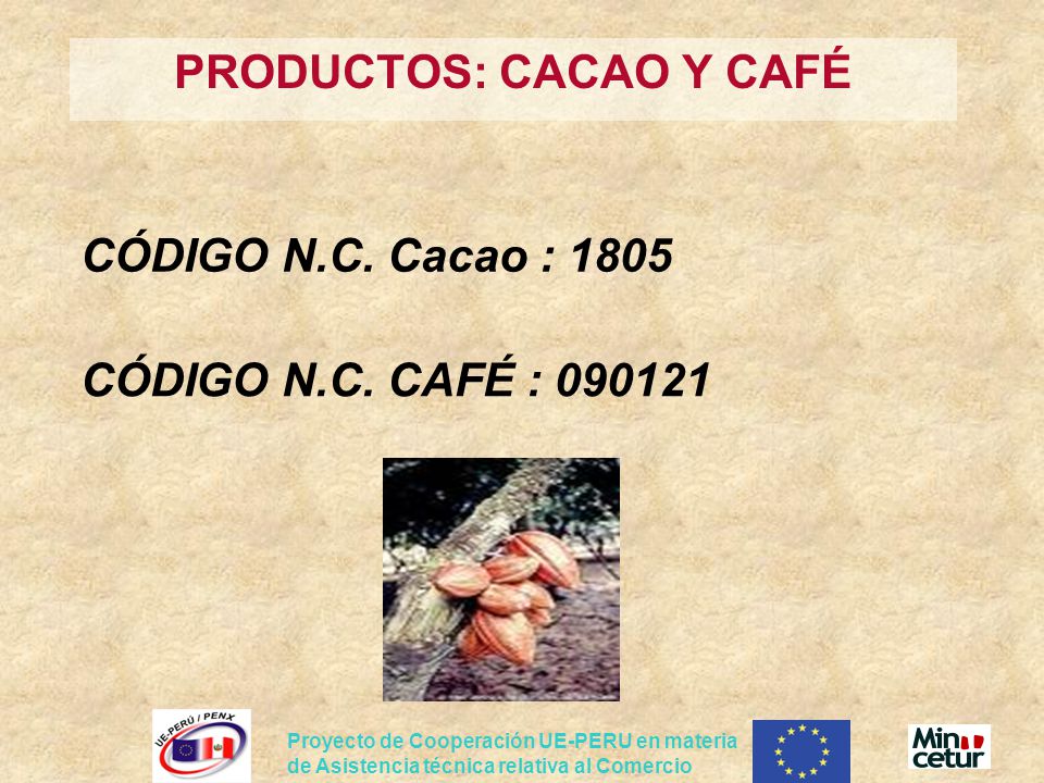 PRODUCTOS: CACAO Y CAFÉ
