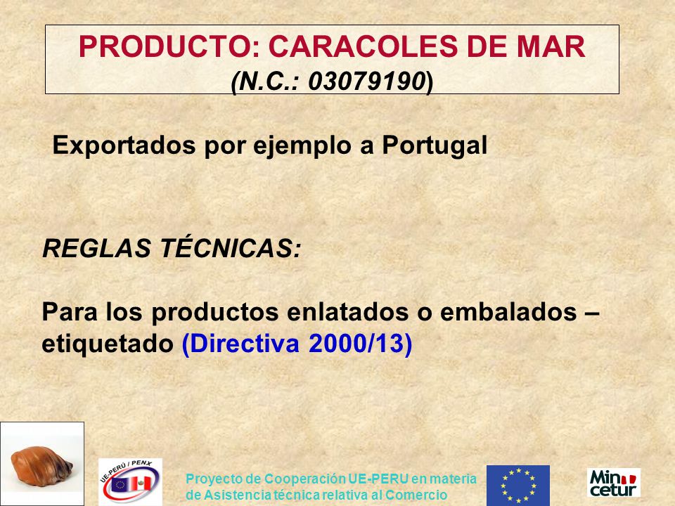 PRODUCTO: CARACOLES DE MAR (N.C.: )