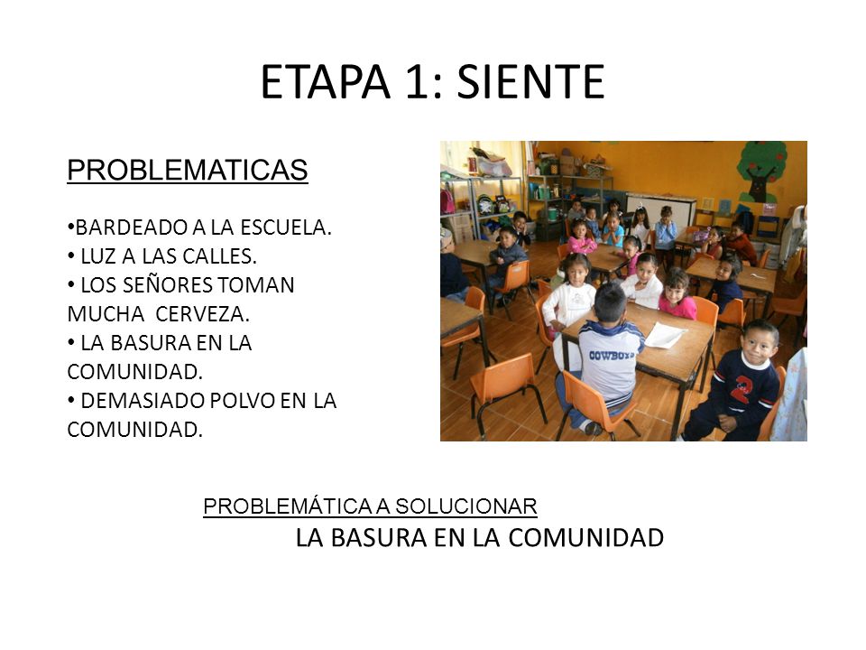 ETAPA 1: SIENTE PROBLEMATICAS BARDEADO A LA ESCUELA. LUZ A LAS CALLES.