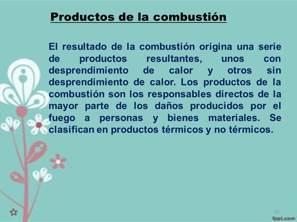 Productos de la combustión