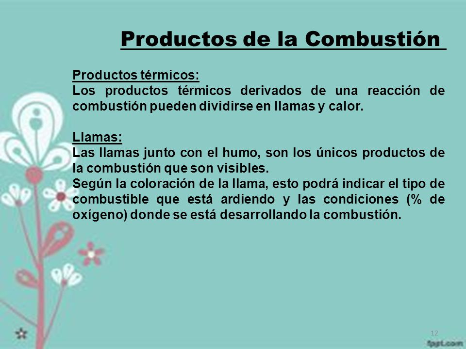 Productos de la Combustión