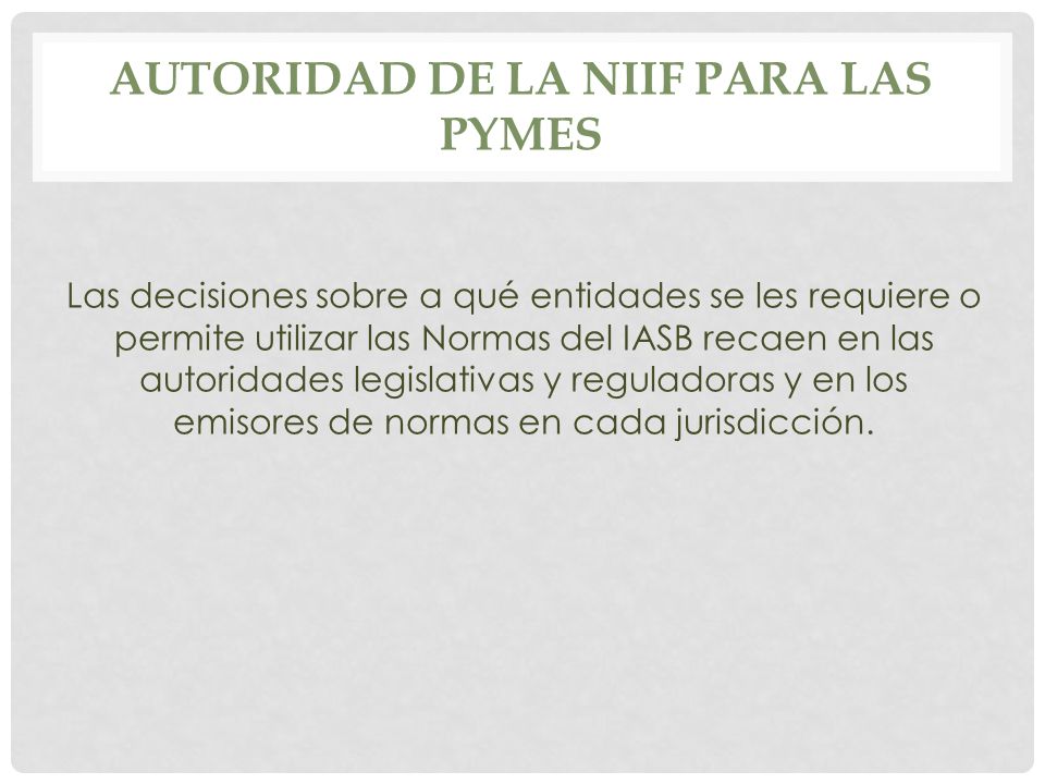 Autoridad de la NIIF para las PYMES