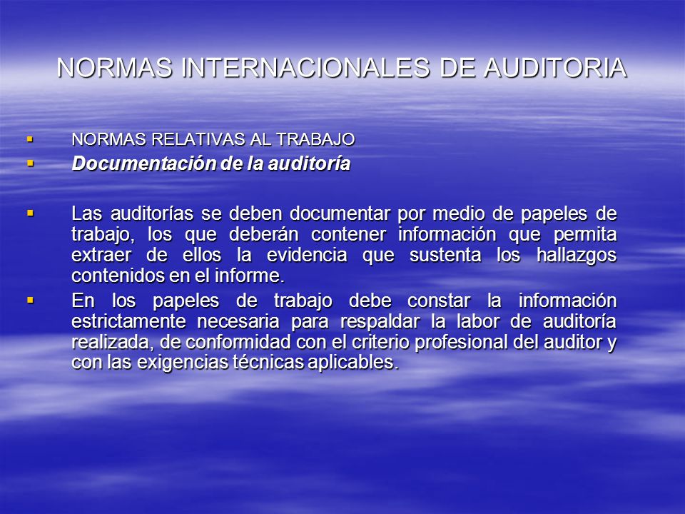 NORMAS INTERNACIONALES DE AUDITORIA
