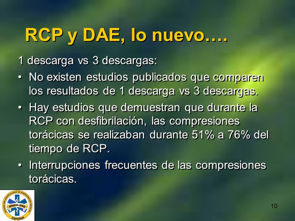 RCP y DAE, lo nuevo…. 1 descarga vs 3 descargas: