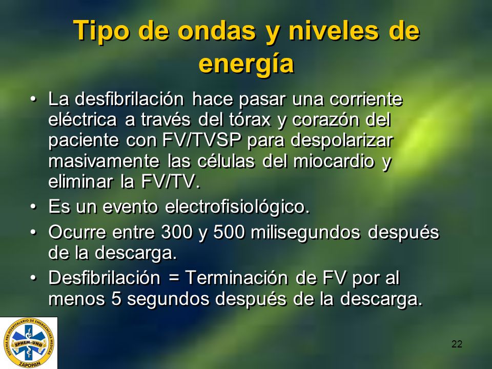 Tipo de ondas y niveles de energía