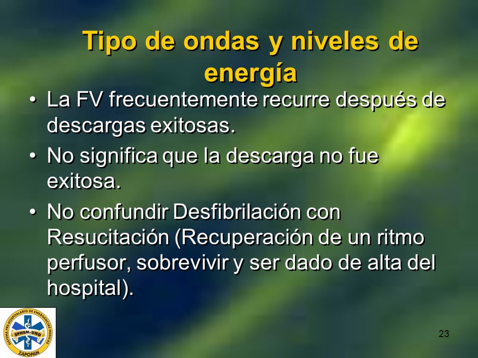 Tipo de ondas y niveles de energía