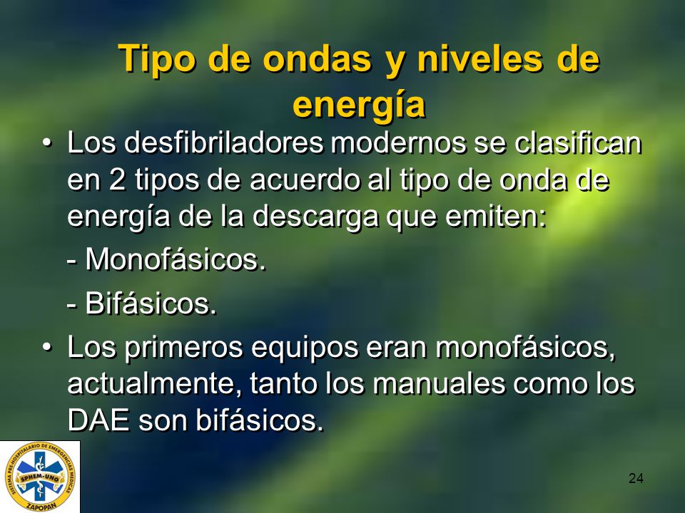 Tipo de ondas y niveles de energía