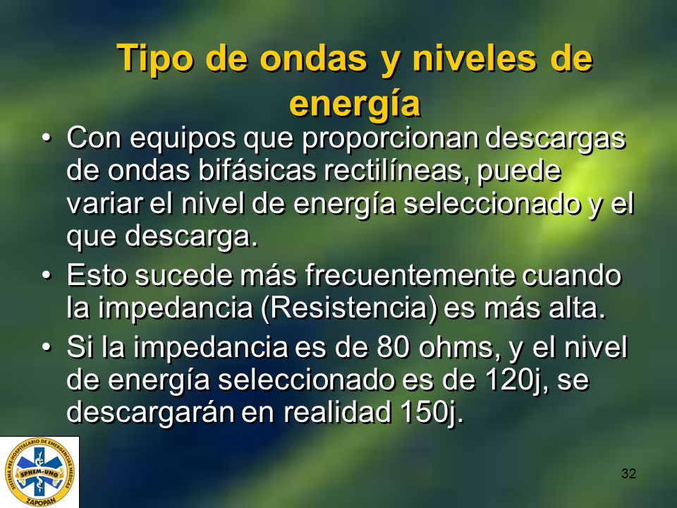 Tipo de ondas y niveles de energía