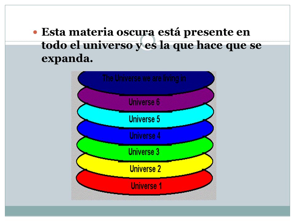 Esta materia oscura está presente en todo el universo y es la que hace que se expanda.
