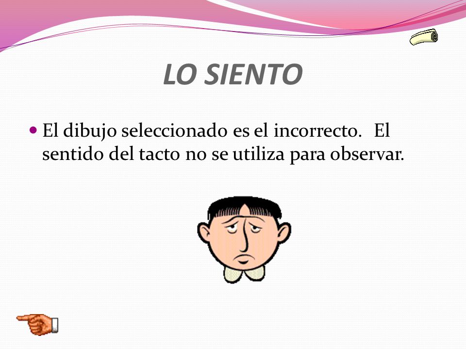 LO SIENTO El dibujo seleccionado es el incorrecto.