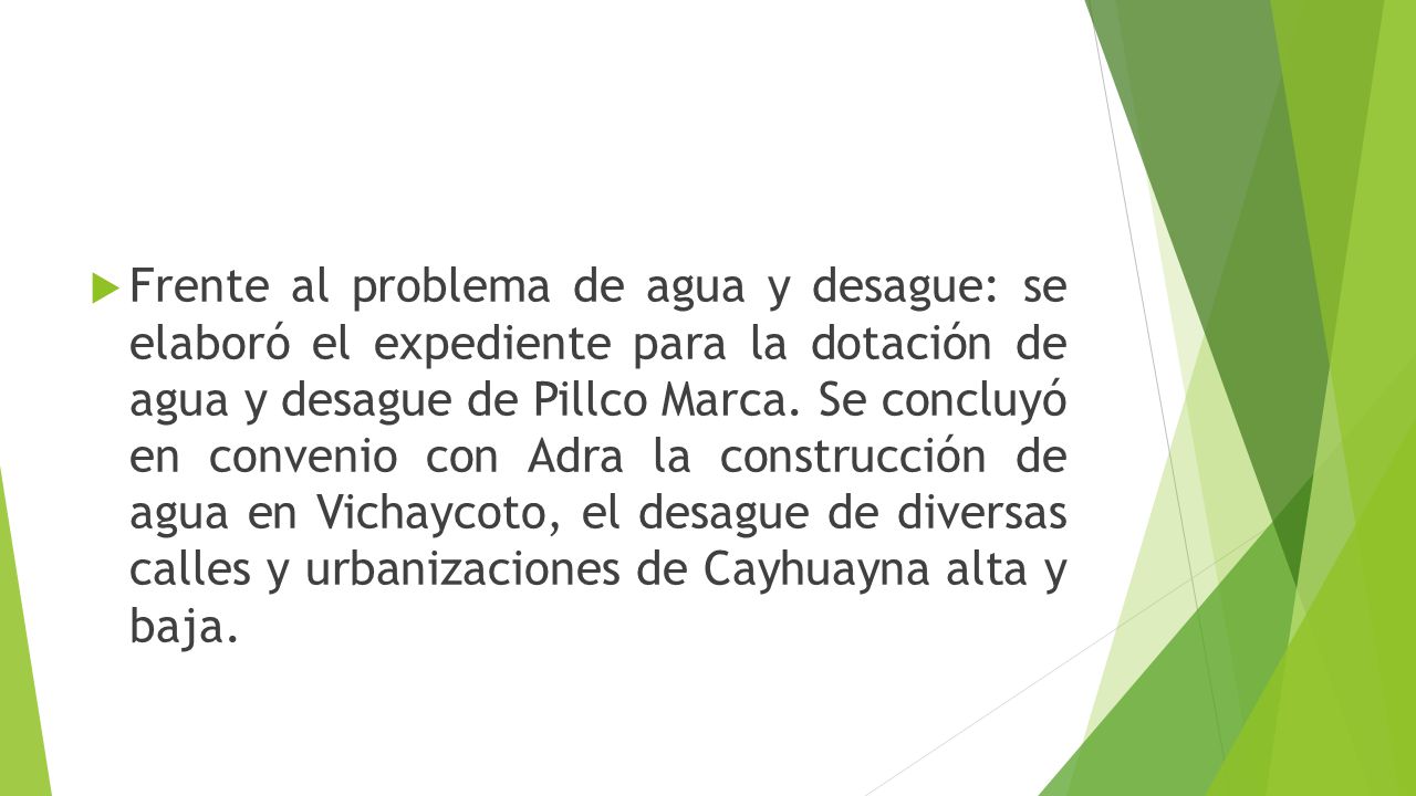 Frente al problema de agua y desague: se elaboró el expediente para la dotación de agua y desague de Pillco Marca.