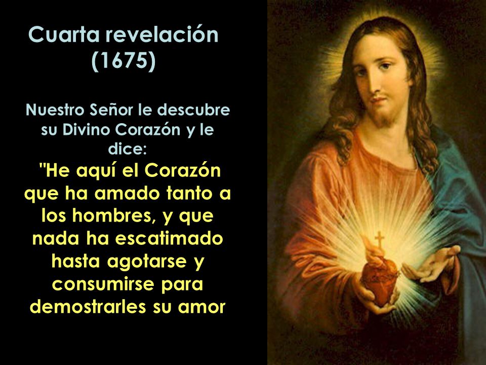 Nuestro Señor le descubre su Divino Corazón y le dice: