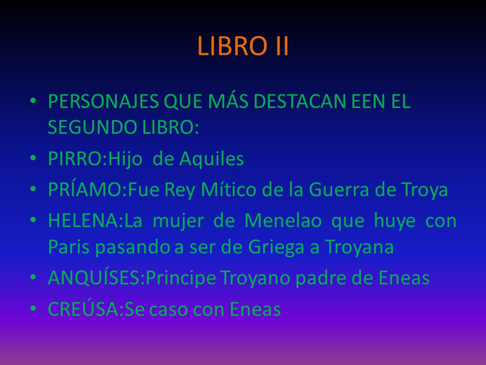 LIBRO II PERSONAJES QUE MÁS DESTACAN EEN EL SEGUNDO LIBRO: