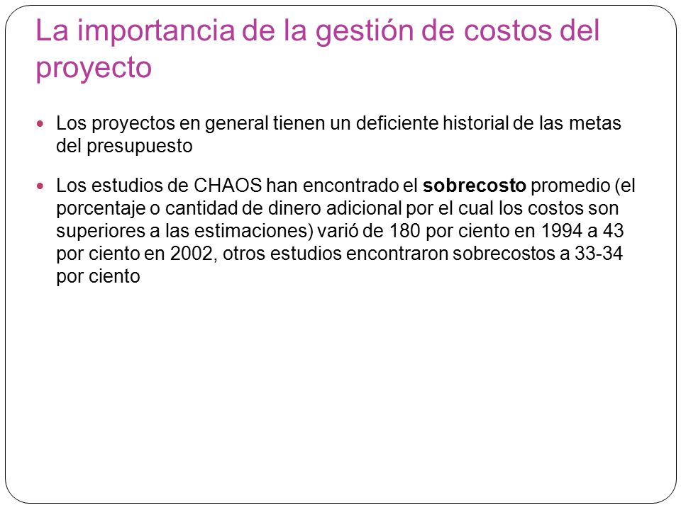 La importancia de la gestión de costos del proyecto