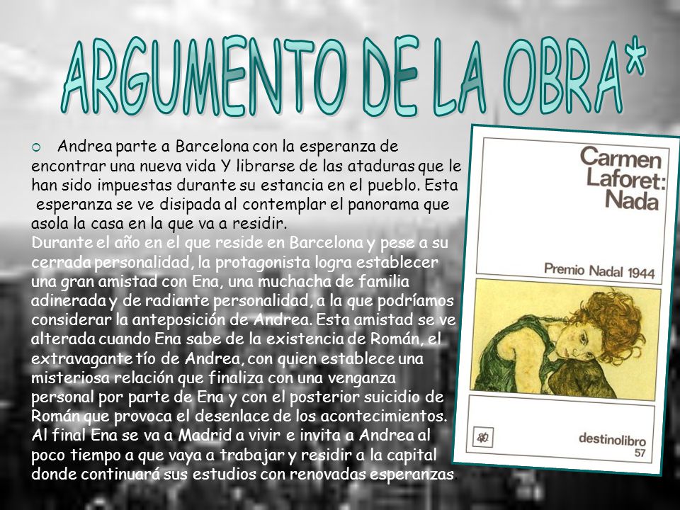 ARGUMENTO DE LA OBRA* Andrea parte a Barcelona con la esperanza de