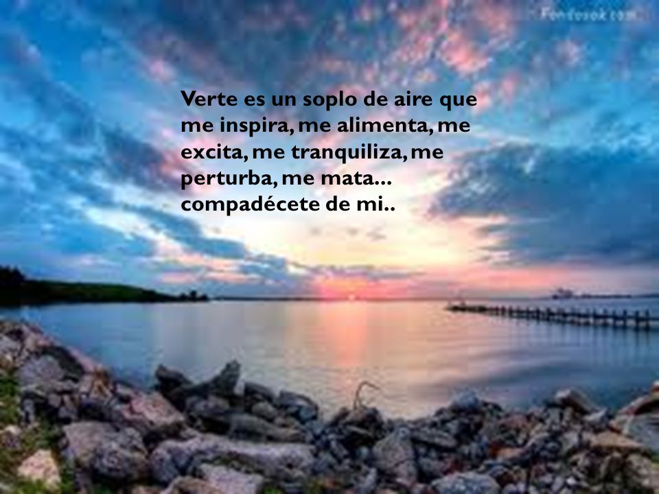 Verte es un soplo de aire que me inspira, me alimenta, me excita, me tranquiliza, me perturba, me mata...