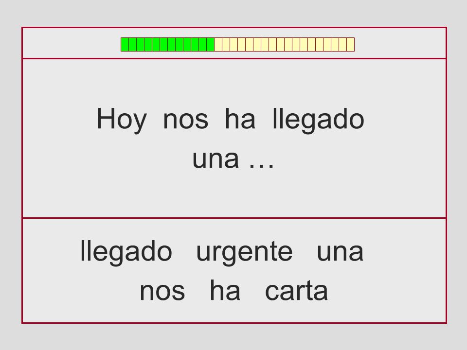 Hoy nos ha llegado una … llegado urgente una nos ha carta
