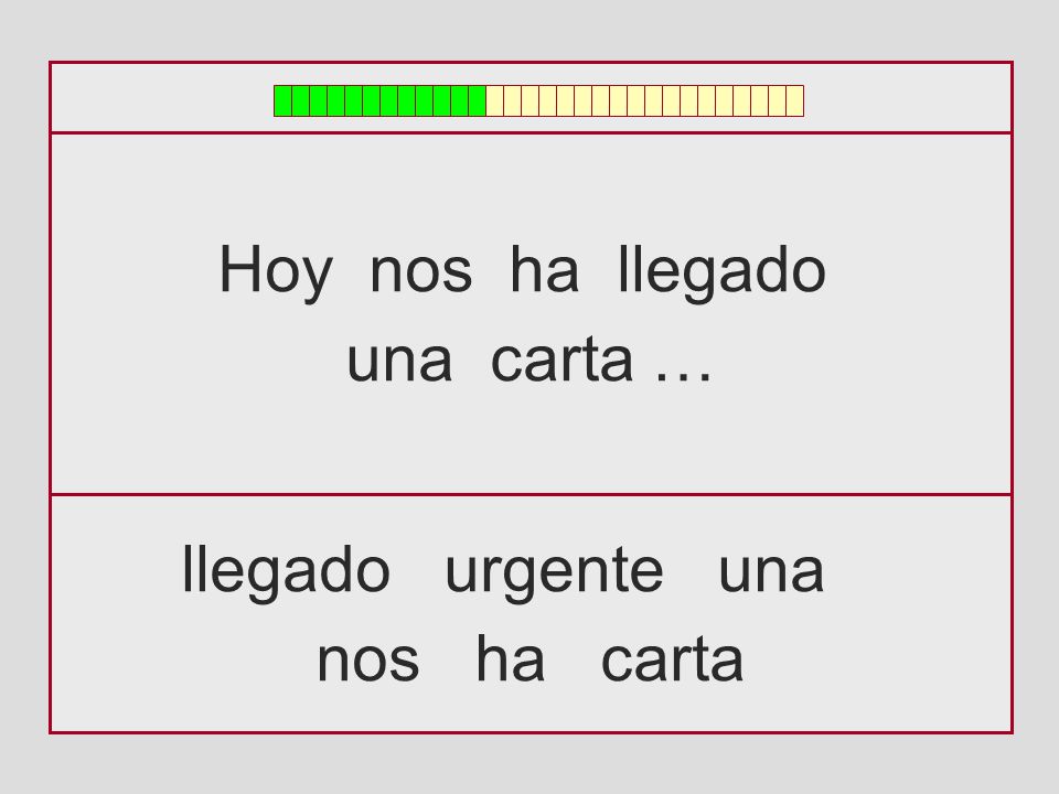 Hoy nos ha llegado una carta … llegado urgente una nos ha carta