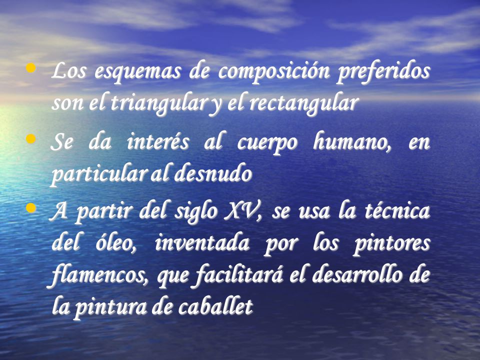 Los esquemas de composición preferidos son el triangular y el rectangular