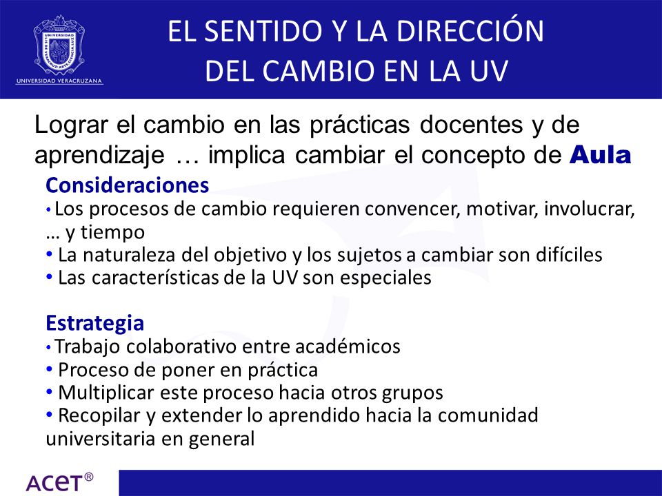 EL SENTIDO Y LA DIRECCIÓN DEL CAMBIO EN LA UV