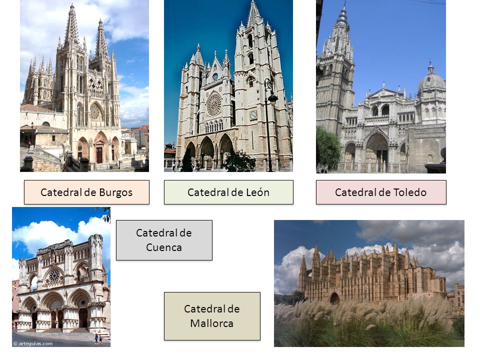 Catedral de Burgos Catedral de León Catedral de Toledo Catedral de Cuenca Catedral de Mallorca