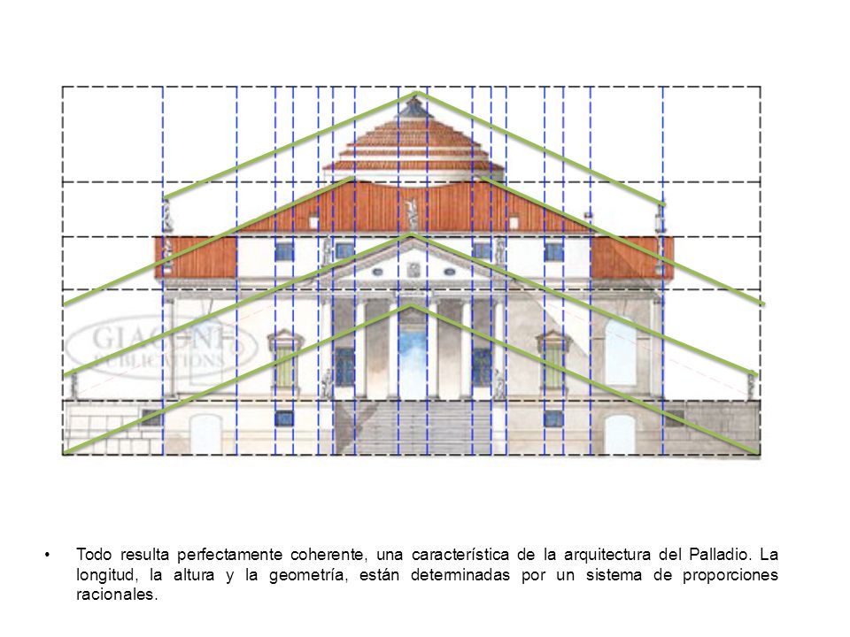 Todo resulta perfectamente coherente, una característica de la arquitectura del Palladio.