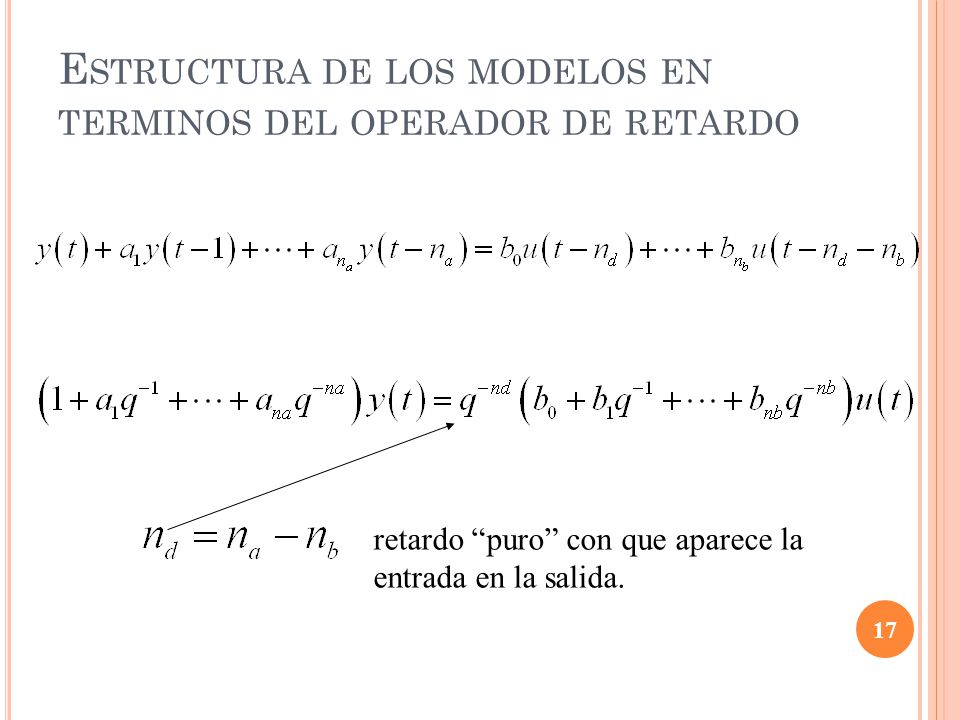 Estructura de los modelos en terminos del operador de retardo
