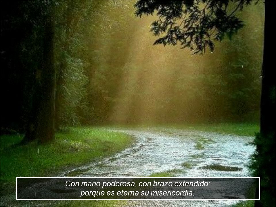 Con mano poderosa, con brazo extendido: porque es eterna su misericordia.