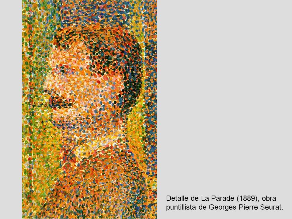 Detalle de La Parade (1889), obra puntillista de Georges Pierre Seurat.
