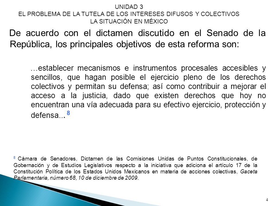 UNIDAD 3 EL PROBLEMA DE LA TUTELA DE LOS INTERESES DIFUSOS Y COLECTIVOS