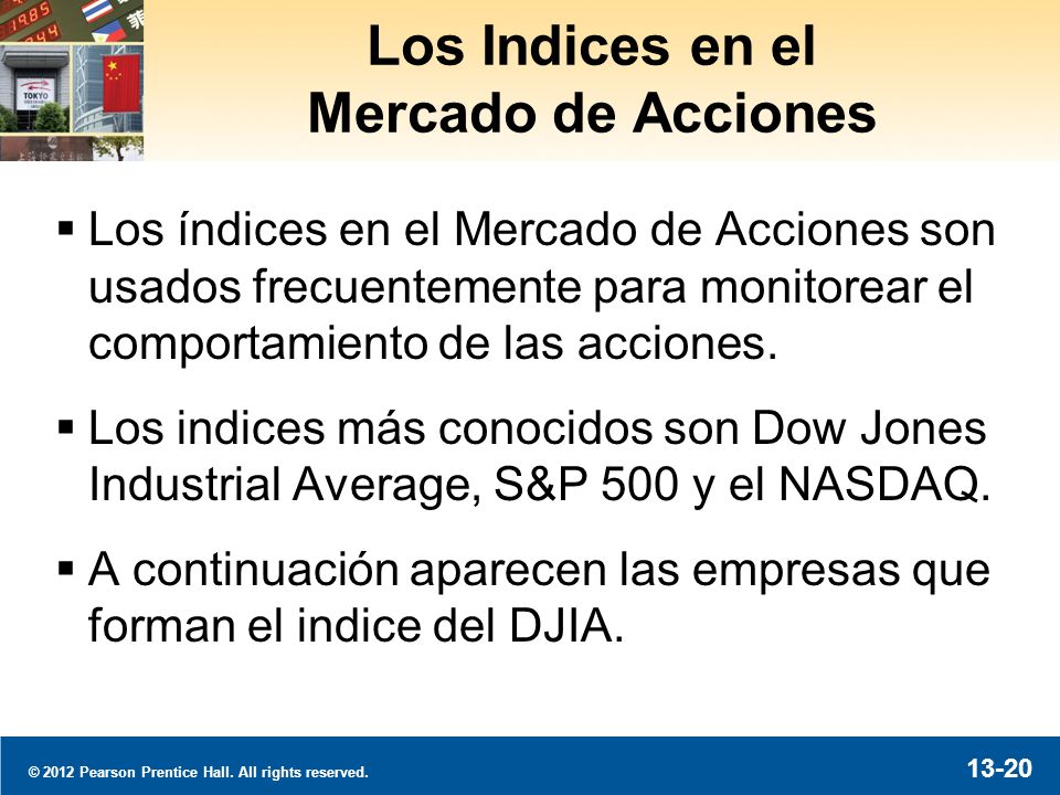 Los Indices del Mercado de Acciones: Dow Jones Industrial Average