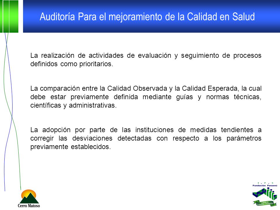 Auditoría Para el mejoramiento de la Calidad en Salud