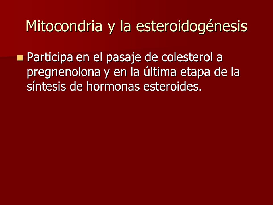 Mitocondria y la esteroidogénesis